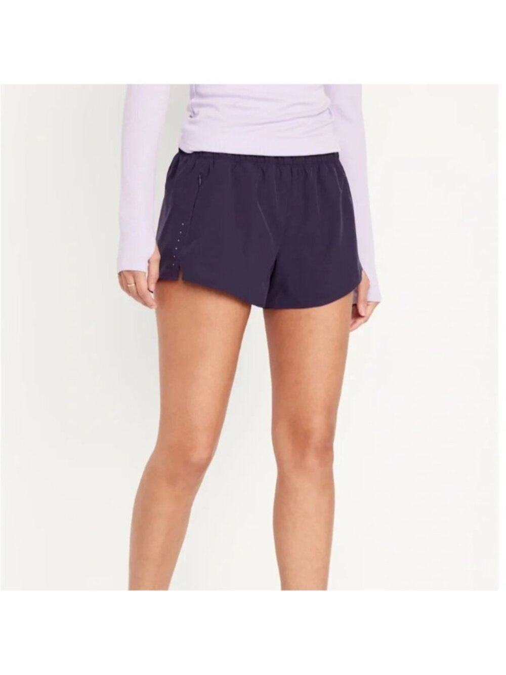 NWT Old Navy Purple Mid-Rise StretchTech Run Shorts -- 3-inch inseam Size Large